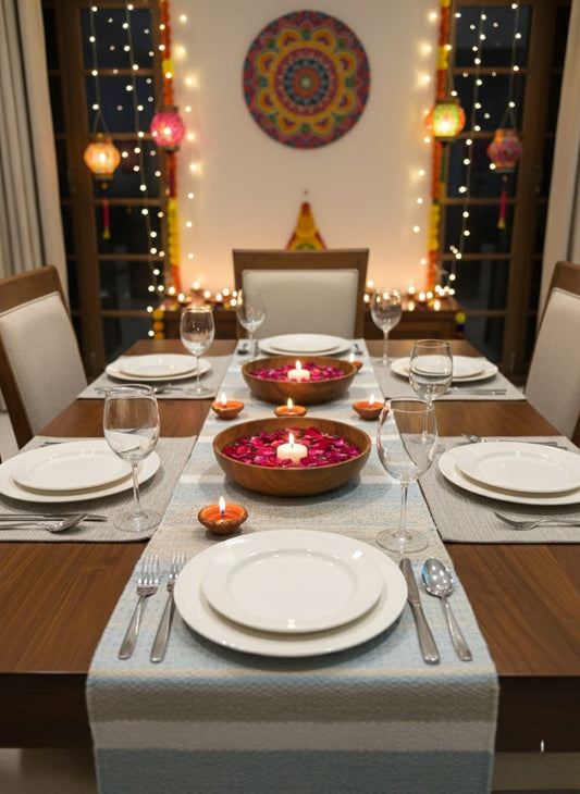 Sky Stripe Woven Table Runner