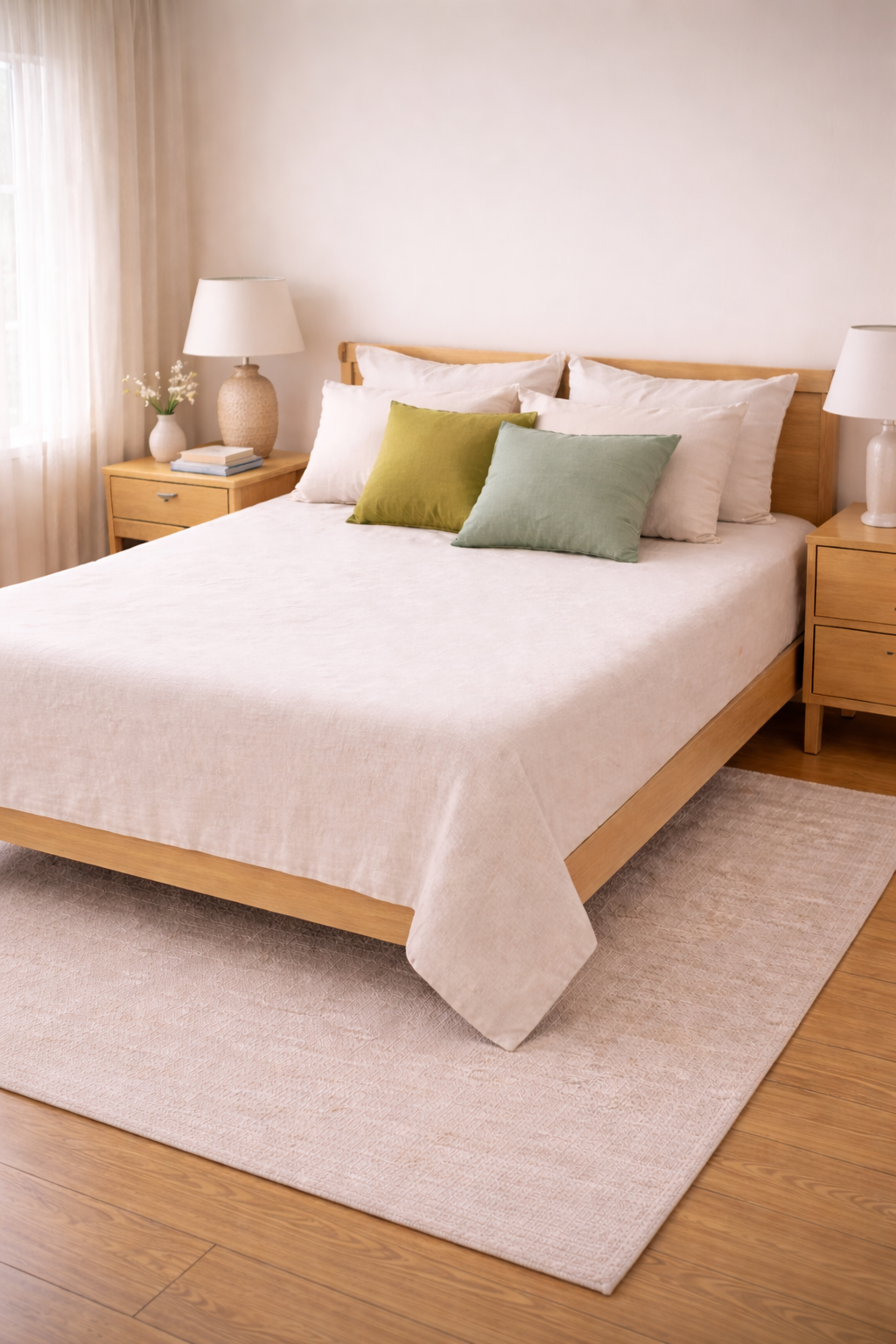 Amaré Sereno — Quiet Cream 100% Linen Bedsheet