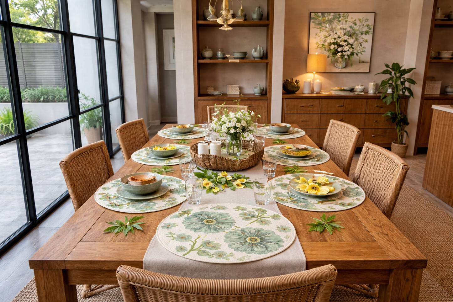 Verdant Bloom Round Placemat | Amaré Living
