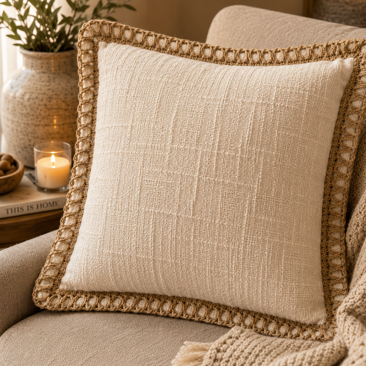 Loom Edge Cushion Cover (18" x 18") | Textured Cotton Blend – Amaré Living