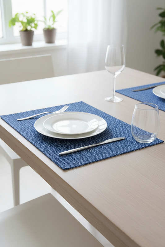 Azure Woven Cotton Placemats – Set of 4
