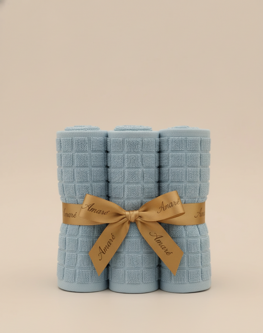 Mint Waffle Cotton Napkins – Set of 3