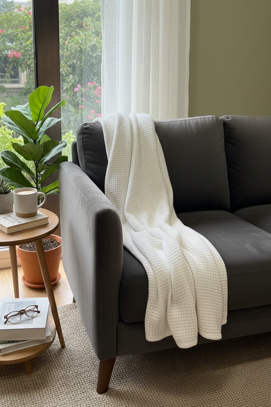 Arlo Waffle Weave Throw