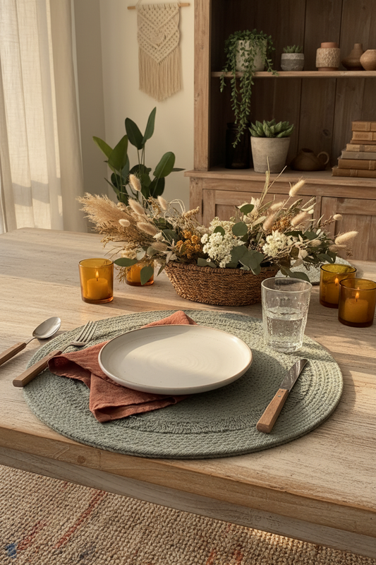 Olive Mist Round Placemats – Set of 4