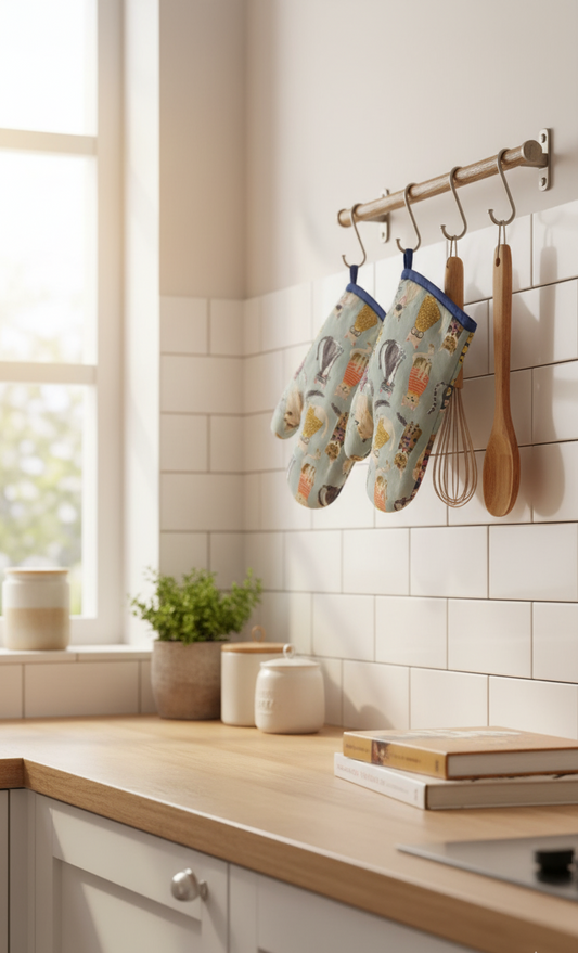 Playful Cats Quilted Oven Mitts – Pack of 2