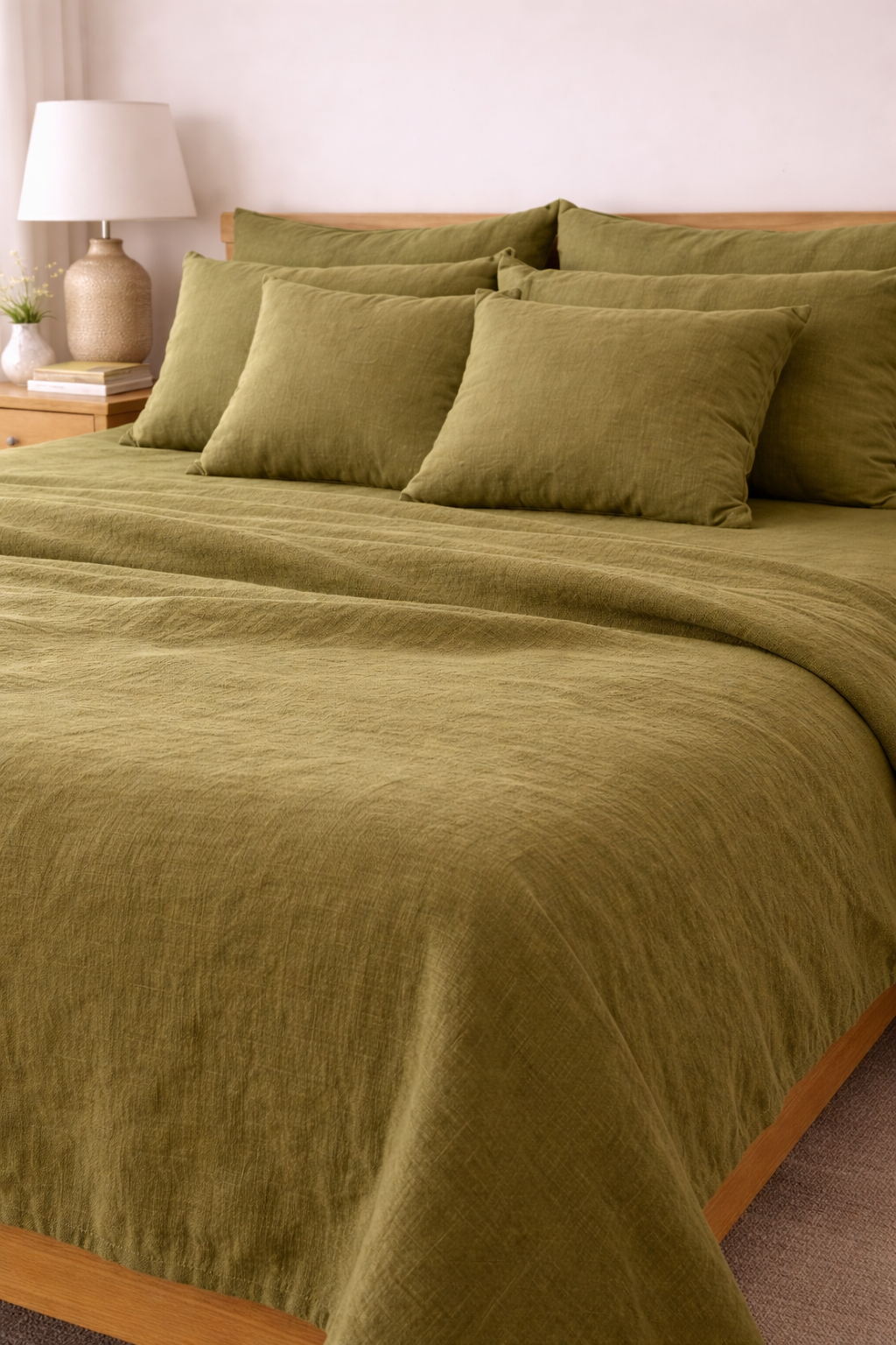 Amaré Sereno — Matcha Calm 100% Linen Bedsheet
