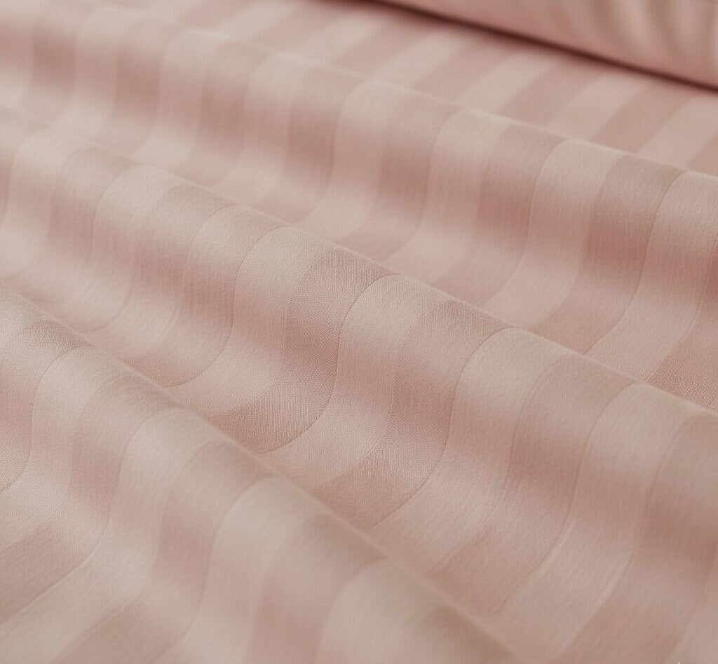 Amaré Élan — Blush Veil Striped 550 TC Bedsheet