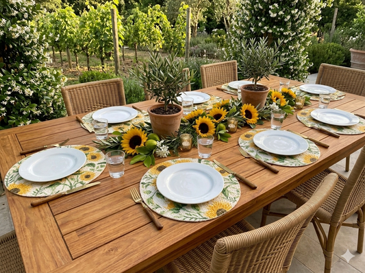 Sunburst Bloom Round Placemats - Modern Dining Table Mats | Amaré Living