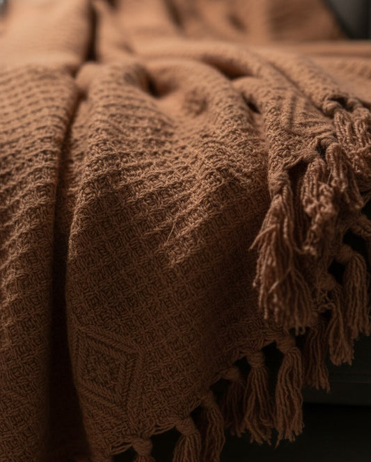 Clay Herringbone Throw