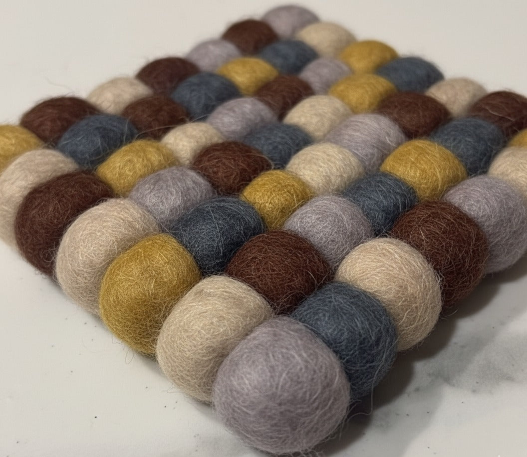 Café Whispers Wool Coasters – Set of 2