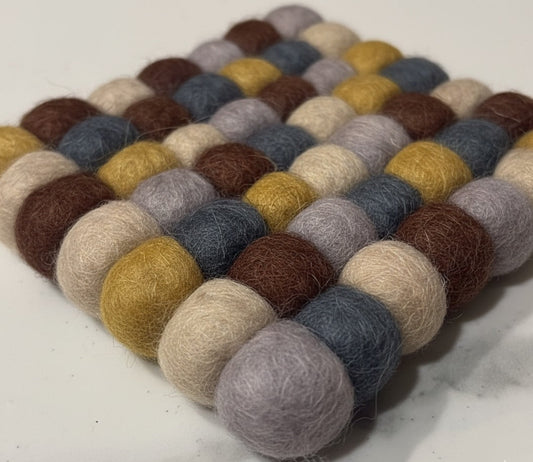 Café Whispers Wool Coasters – Set of 2