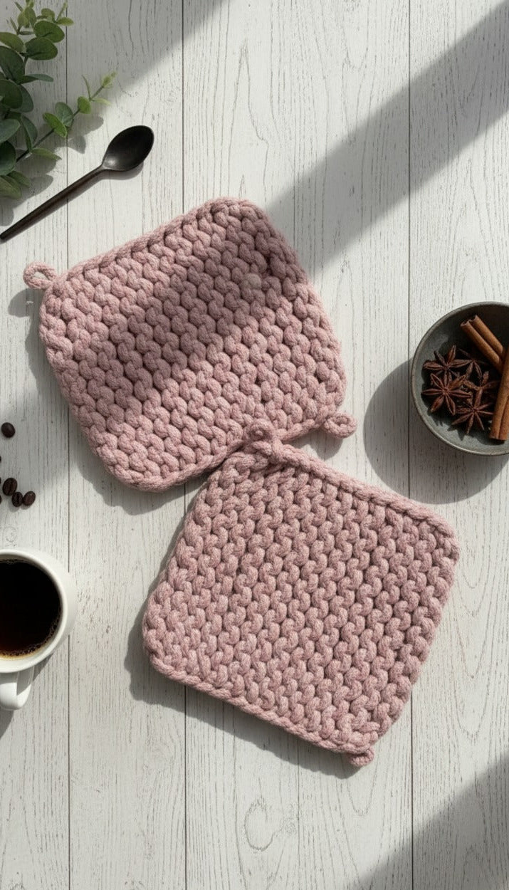Blush Loom Crochet Trivets – Pack of 2
