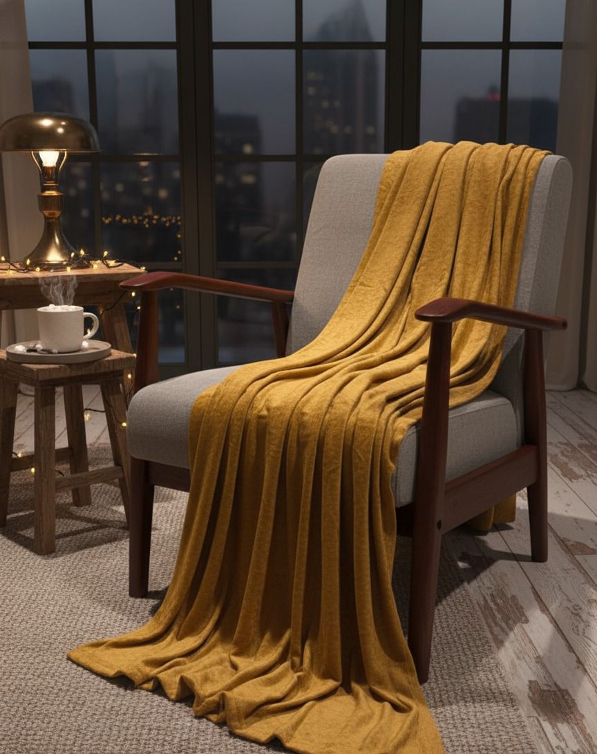 Golden Hour Velvet Throw