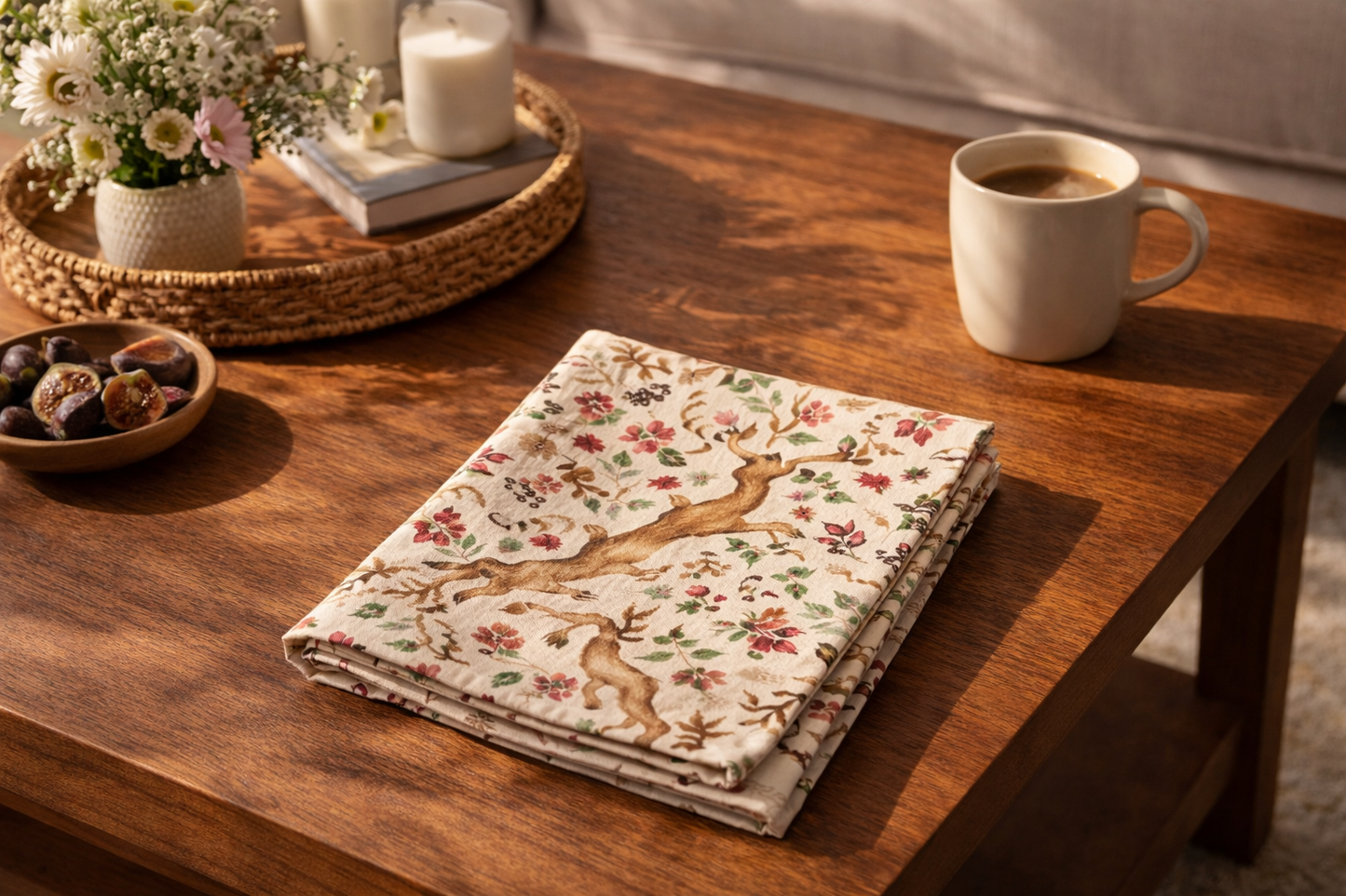 Woodland Hare Cotton Styling Napkin (21" x 28") | Decorative Kitchen Linen – Amaré Living