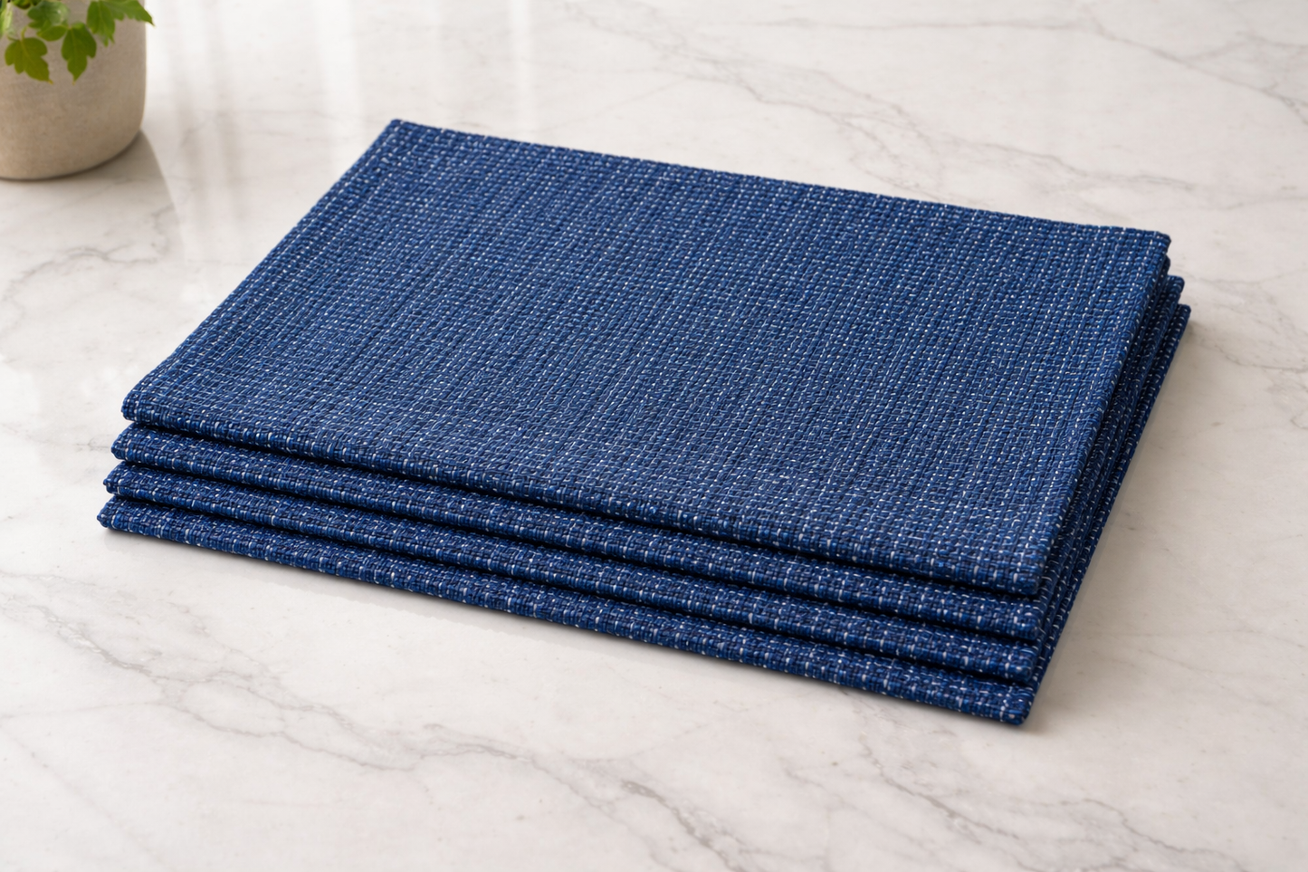 Indigo Textured Dining Placemats - Set of 4 – Dining Table Mats | Amaré Living