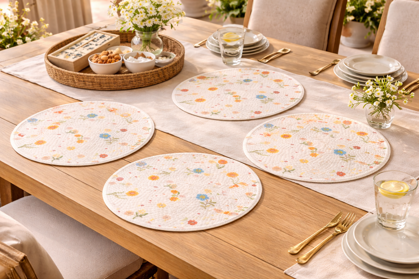 Daisyfield Round Placemat - Set Of 6 | Amaré Living