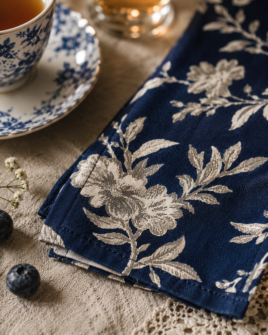 Midnight Bloom Styling Napkin (20" x 28") | 100% Cotton – Amaré Living