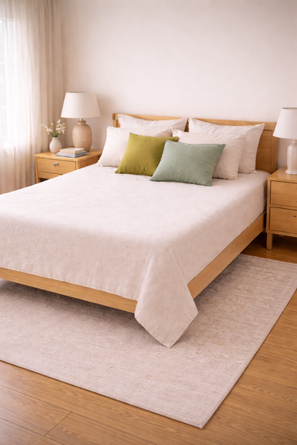 Amaré Sereno — Quiet Cream 100% Linen Bedsheet