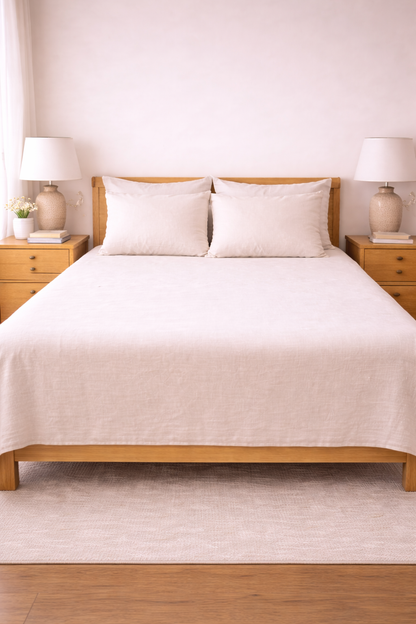 Amaré Sereno — Quiet Cream 100% Linen Bedsheet