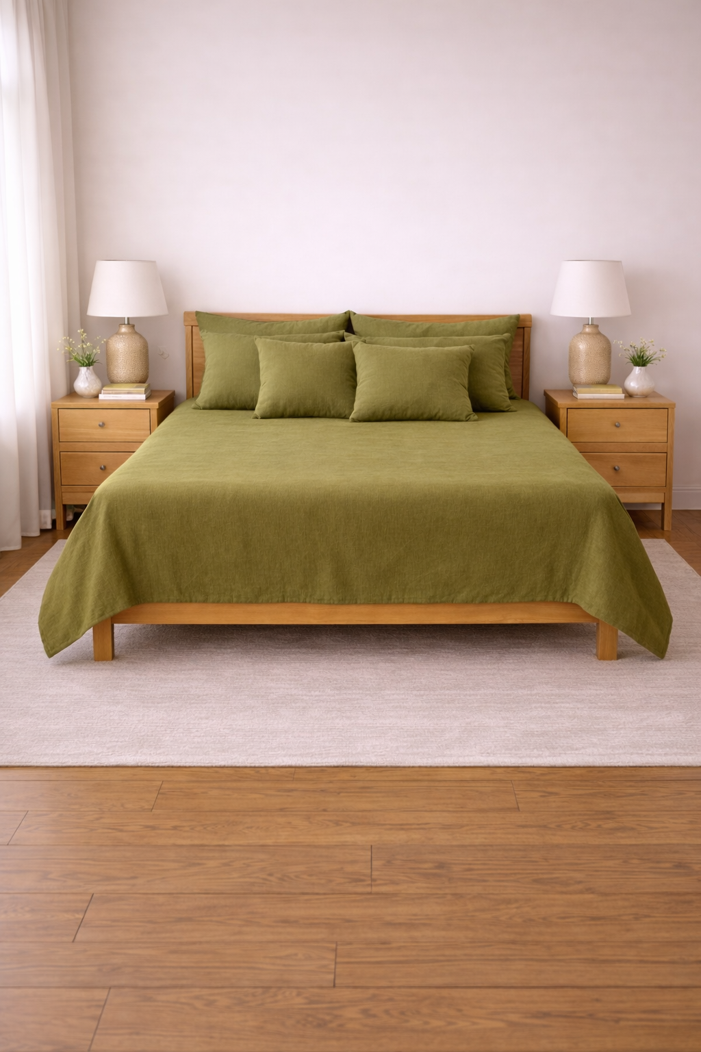 Amaré Sereno — Matcha Calm 100% Linen Bedsheet