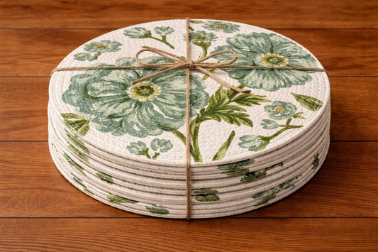 Verdant Bloom Round Placemat  | Amaré Living
