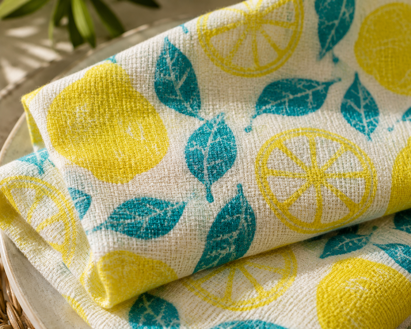Lemon Garden Terry Styling Napkin - Pack Of 2 (16" x 26") | Decorative Kitchen Linen – Amaré Living
