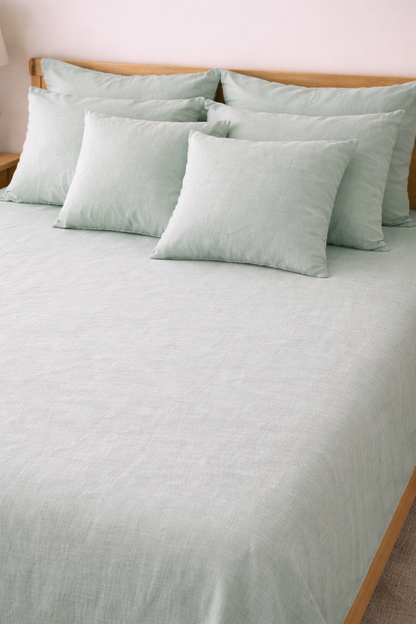 Amaré Sereno — Soft Mint 100% Linen Bedsheet