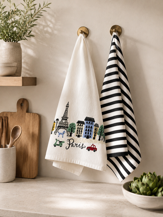 Parisian Stroll Styling Napkin - Pack Of 2 (21" x 28") | 100% Cotton – Amaré Living
