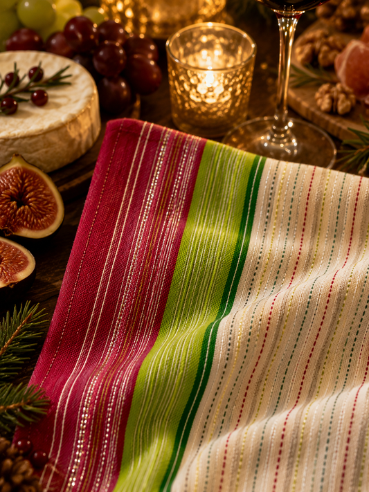 Festive Stripe Styling Napkin (20" x 28") | 100% Cotton – Amaré Living