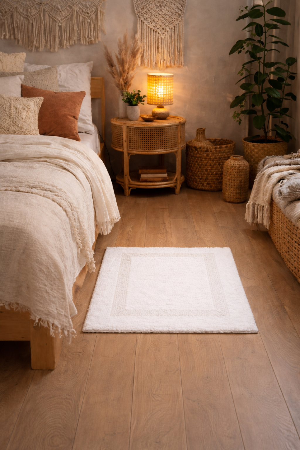 Amaré CloudStep Bedside Rug – Pure White