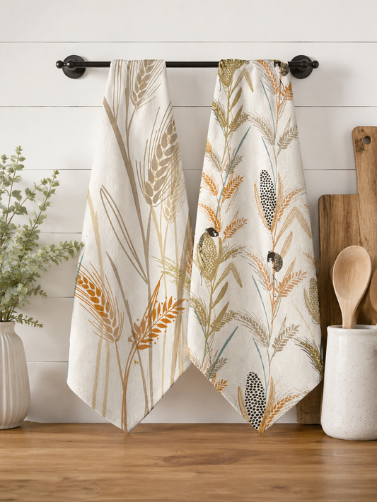 Farmhouse Fields Quick Dry Hand Towels - Pack Of 2 (21" x 28") | 100% Cotton – Amaré Living