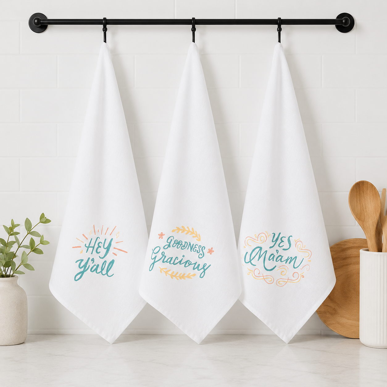 Southern Sayings Quick Dry Hand Towels - Pack Of 3 (20" x 30") | 100% Cotton – Amaré Living
