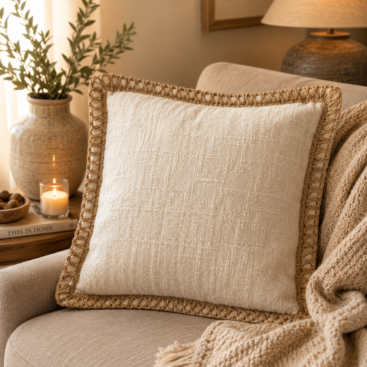 Loom Edge Cushion Cover (18" x 18") | Textured Cotton Blend – Amaré Living
