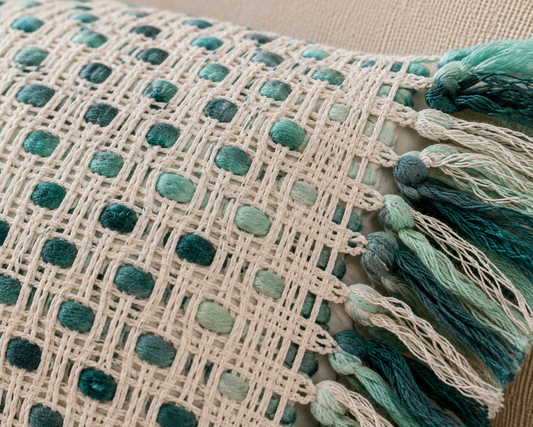 Coastal Weave Lumbar Cushion Cover (12" x 20") | Textured Cotton Blend – Amaré Living