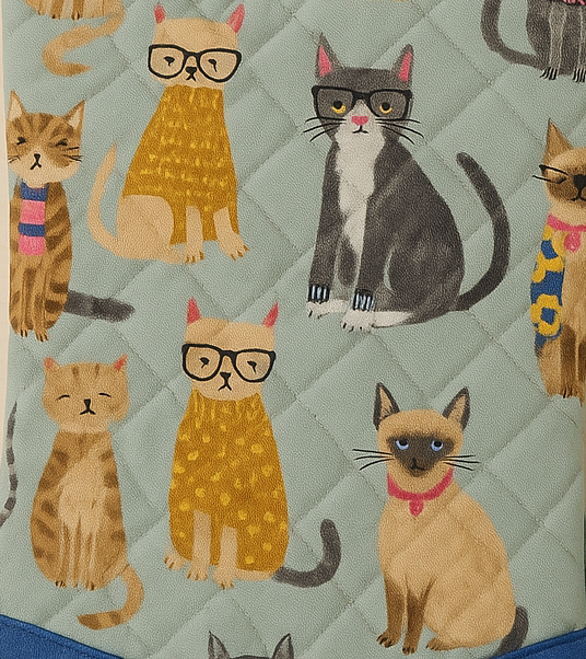 Playful Cats Quilted Oven Mitts – Pack of 2