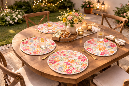 Wildflower Meadow Round Placemat - Set Of 4  | Amaré Living