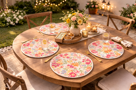 Wildflower Meadow Round Placemat - Set Of 4  | Amaré Living