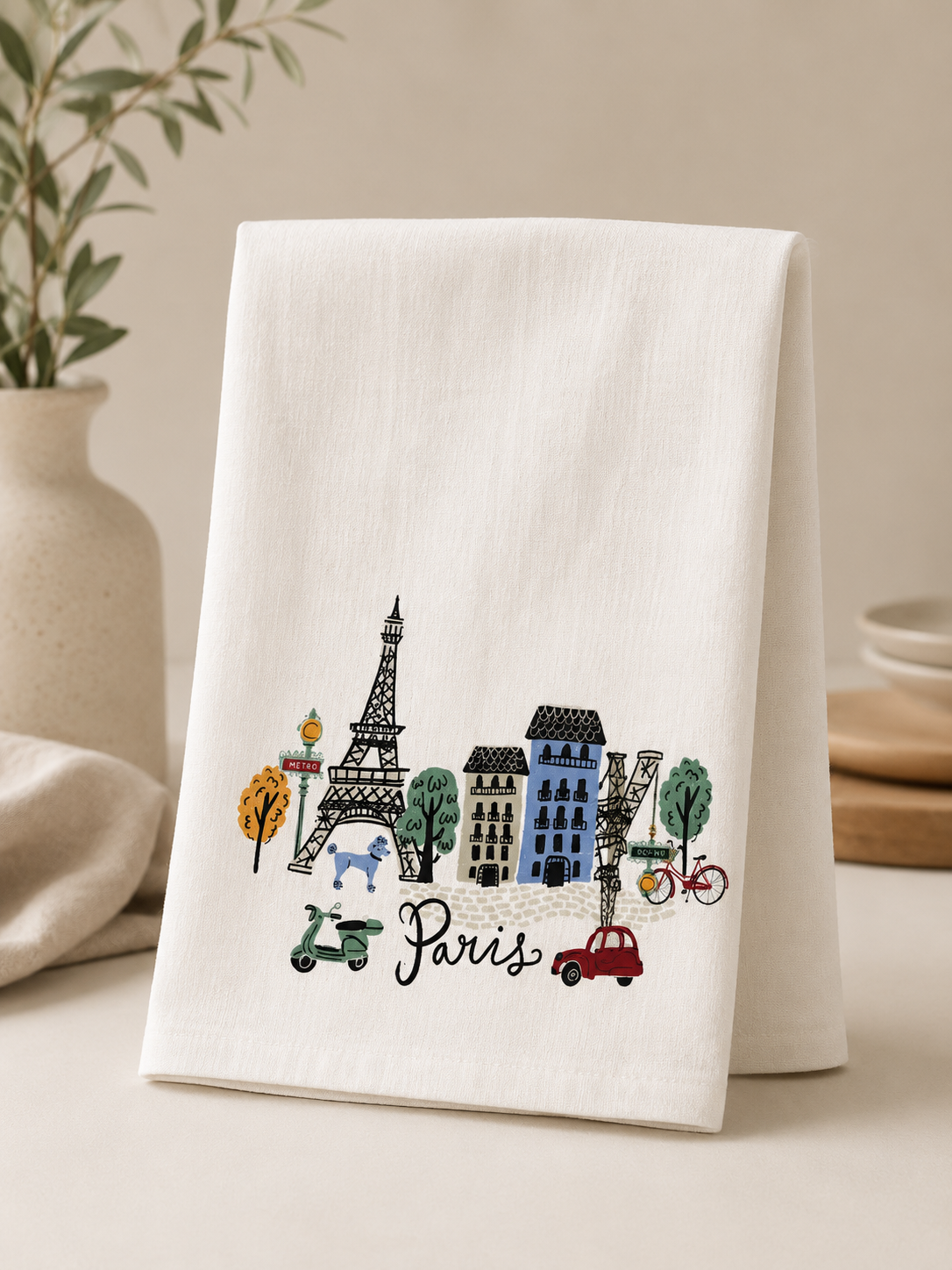 Parisian Stroll Styling Napkin - Pack Of 2 (21" x 28") | 100% Cotton – Amaré Living
