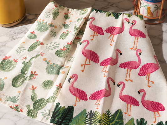 Tropical Bloom Quick Dry Hand Towels - Pack Of 2 (21" x 28") | 100% Cotton – Amaré Living