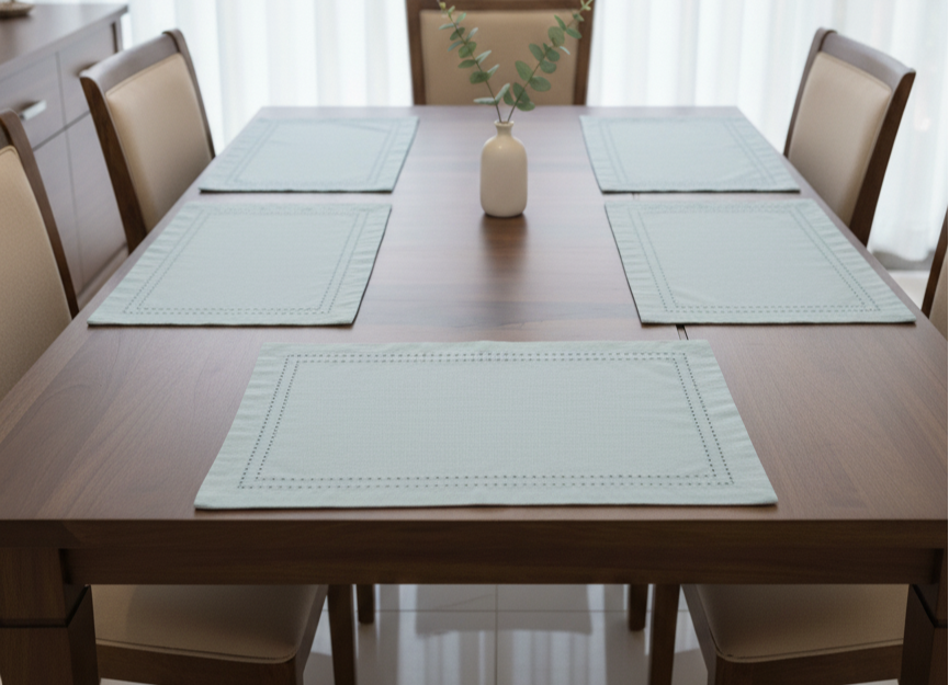 Skyline Hemstitch Cotton Placemats – Set of 4