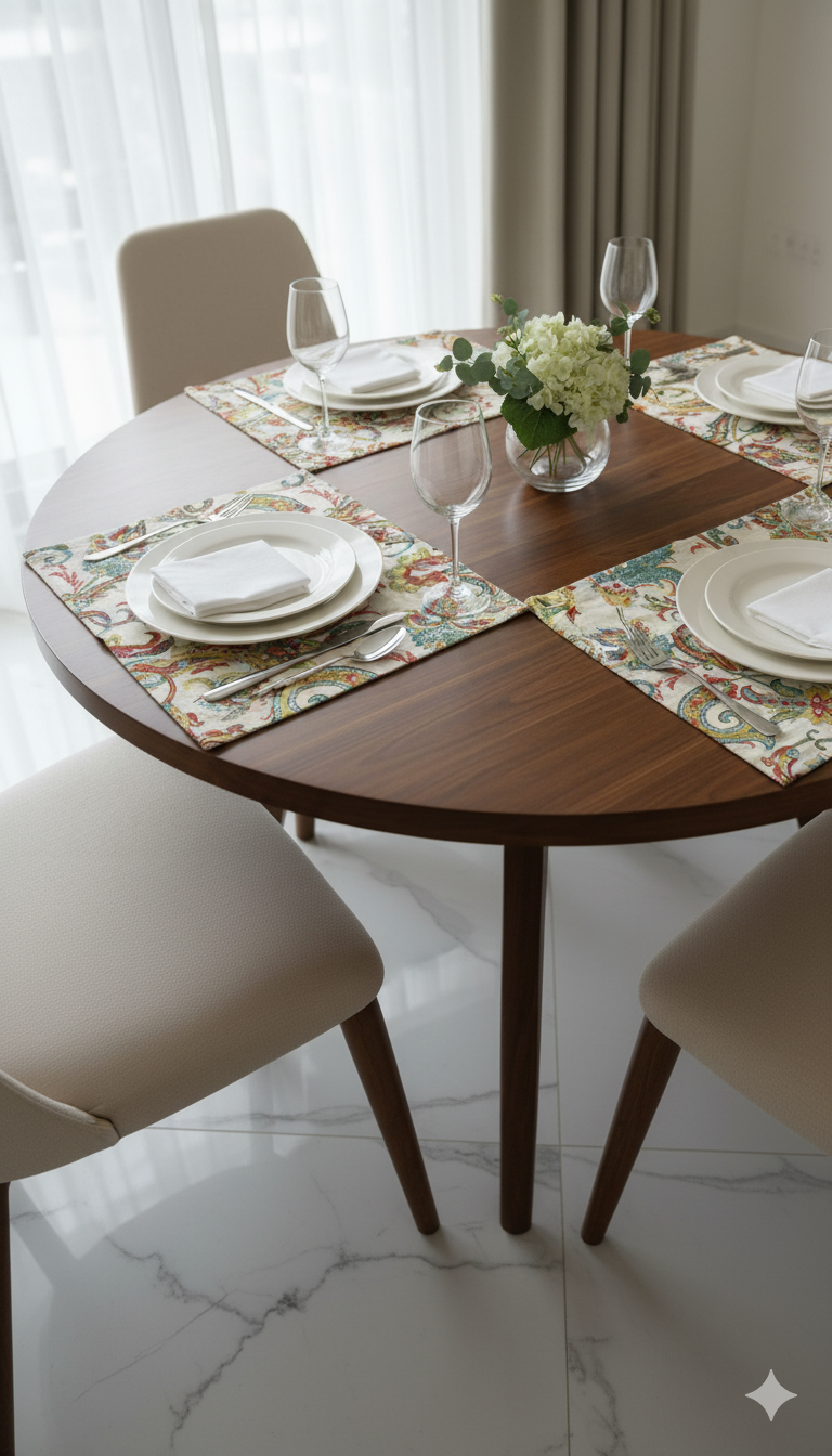 Regal Bloom Cotton Placemats – Set of 4