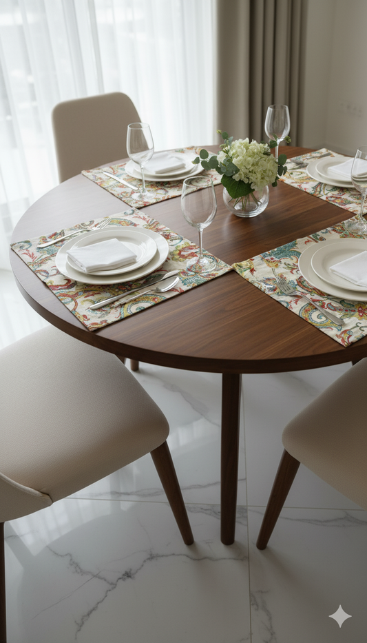 Regal Bloom Cotton Placemats – Set of 4