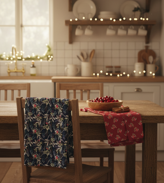 Winter Robin kitchen Cloth Set