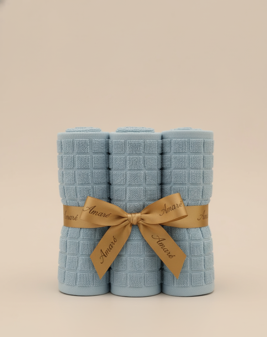 Mint Waffle Cotton Napkins – Set of 3