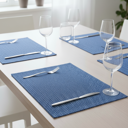 Azure Woven Cotton Placemats – Set of 4