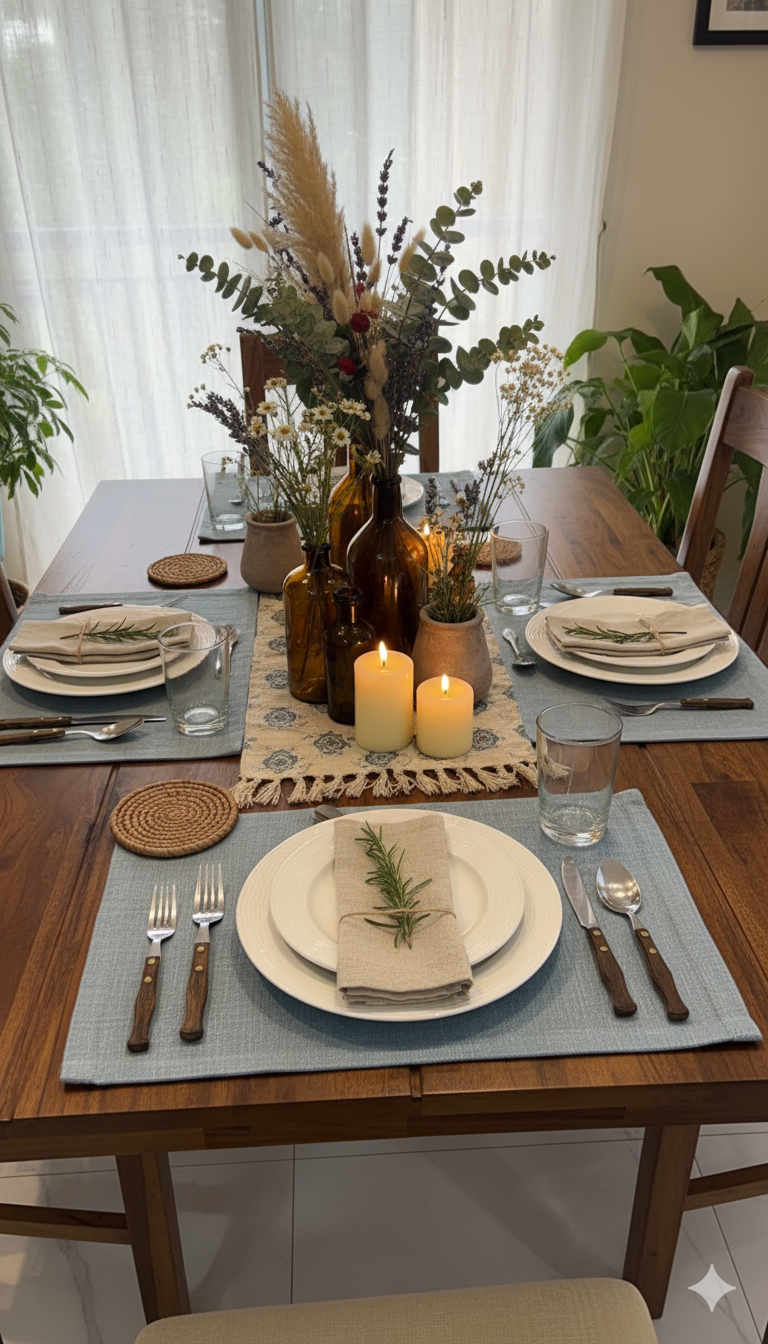 Mist Blue Cotton Placemats – Set of 4
