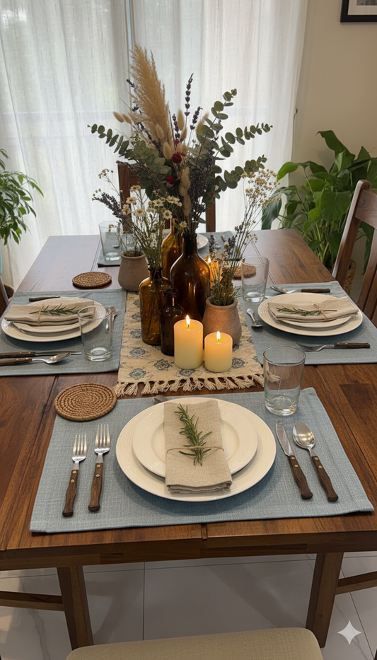 Mist Blue Cotton Placemats – Set of 4