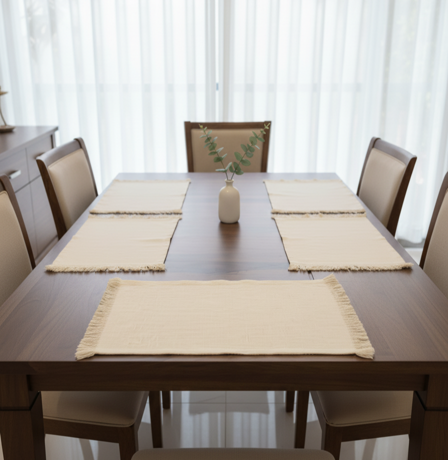 Sahara Fringe Cotton Placemats – Set of 4