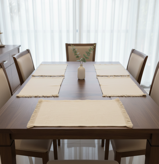 Sahara Fringe Cotton Placemats – Set of 4