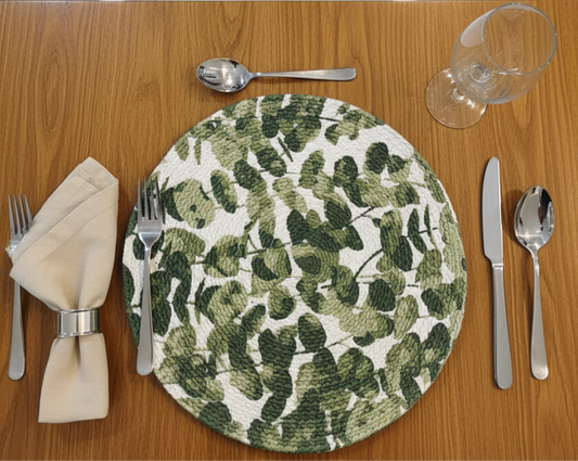 Verdant Leaf Round Placemats – Set of 4